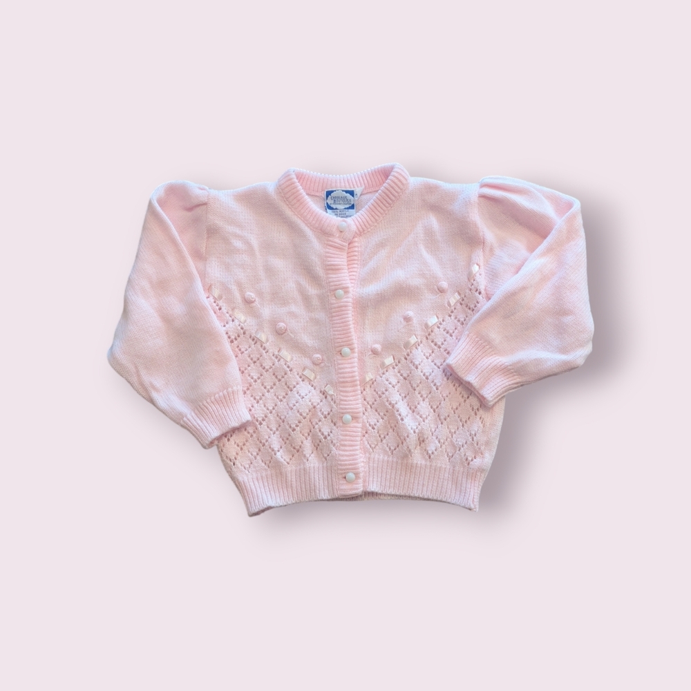 Vintage Carriage Boutique 4T Light Pink Dressy Pink Cardigan